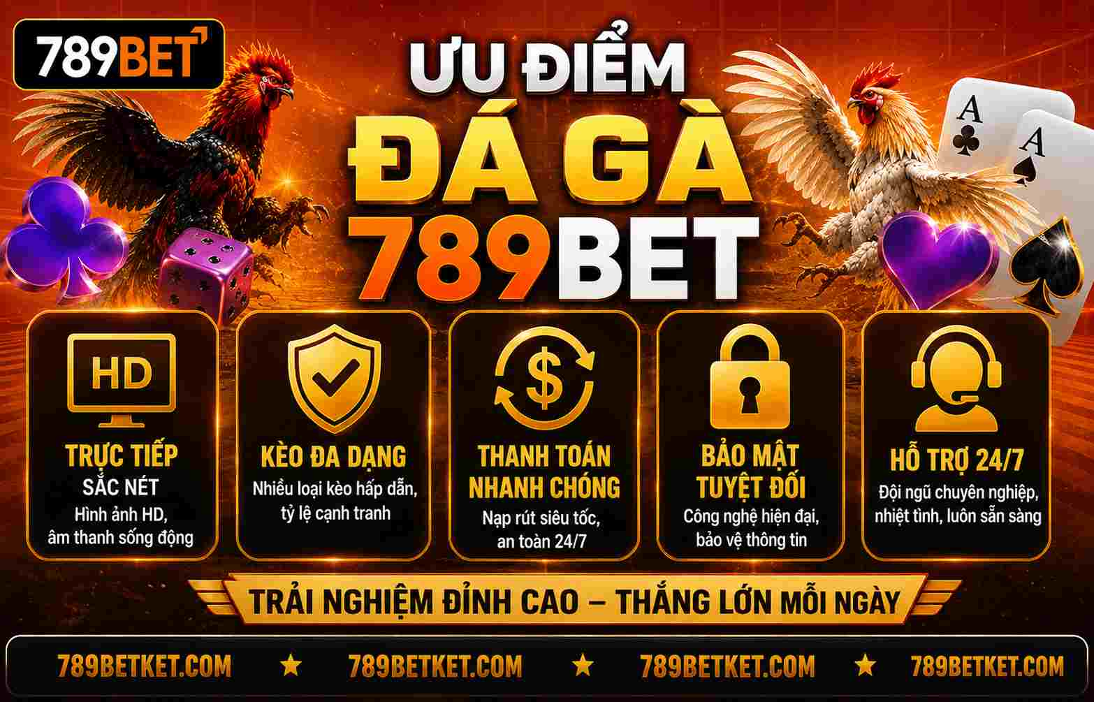 Ưu điểm đá gà 789BET